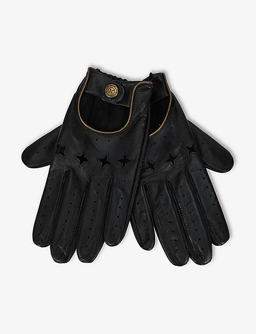 DENTS: Racer branded leather touchscreen gloves