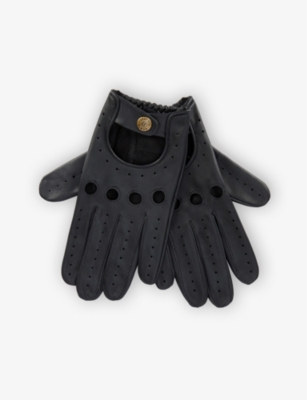 Dents Delta Leather Driving Gloves In Black