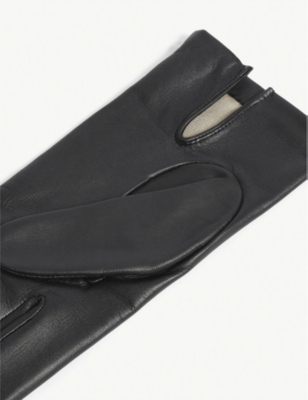 Shop Dents Men's Black Hand-stitched Silk-lined Leather Gloves