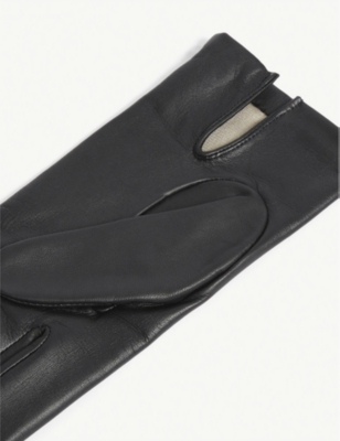 Dents Hand-stitched Silk-lined Leather Gloves In Black