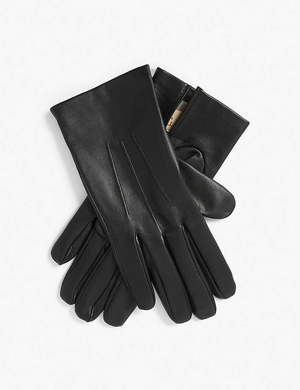 Dents Hand-stitched Silk-lined Leather Gloves In Black
