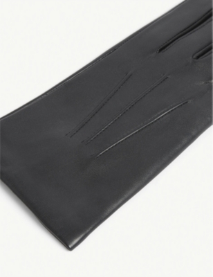 Shop Dents Men's Black Bath Cashmere-lined Leather Gloves
