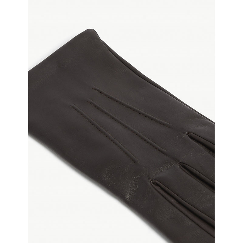 Shop Dents Mens Brown Bath Cashmere-lined Leather Gloves In Black