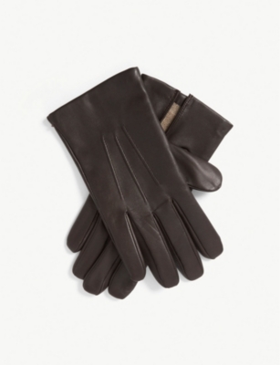 Henley Leather and Wool-Blend Tech Gloves