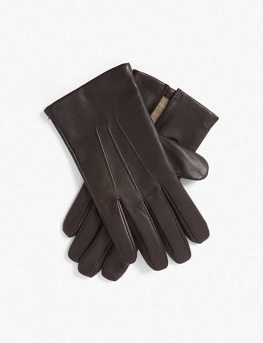 Dents Bath Cashmere-lined Leather Gloves In Black