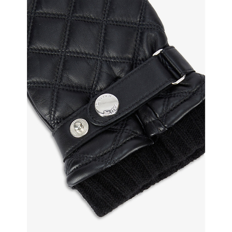 Shop Dents Men's Black/black Quilted Leather Gloves