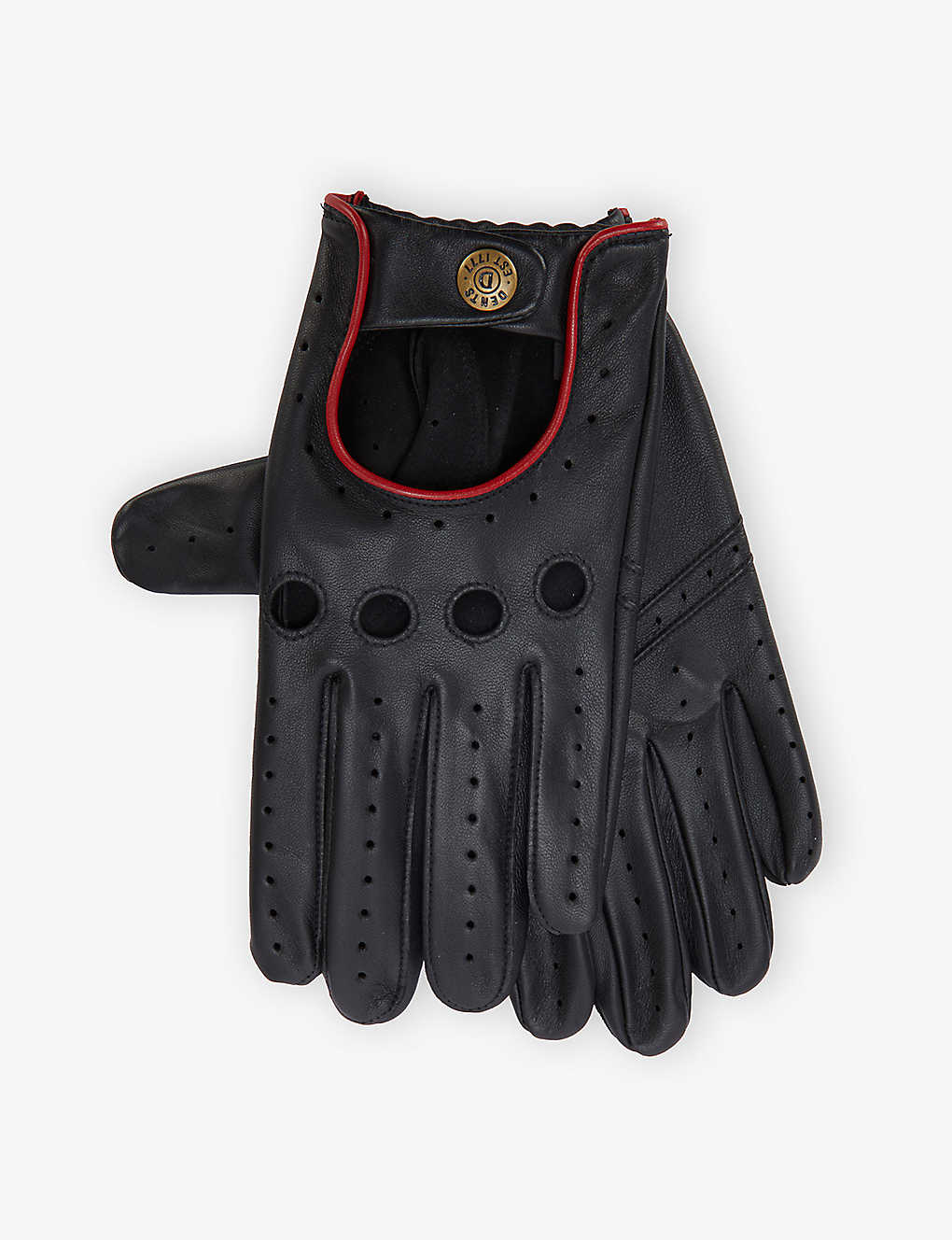 Shop Dents Men's Black/berry Silverstone Touchscreen Leather Driving Gloves