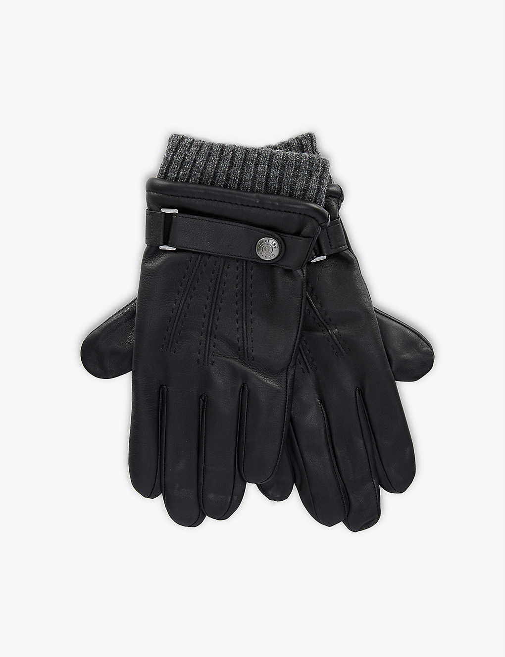 Dents Touch Leather And Wool-blend Touchscreen Gloves In Black