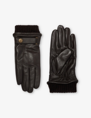 Dents Touch Leather And Wool-blend Touchscreen Gloves In Brown