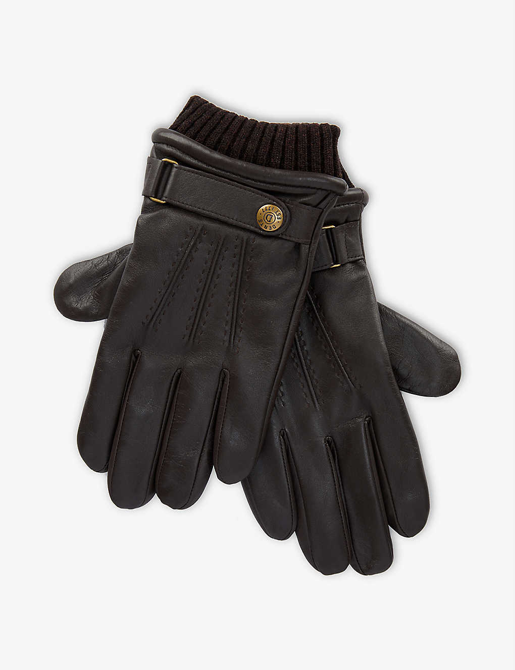 Dents Touch Leather And Wool-blend Touchscreen Gloves In Brown