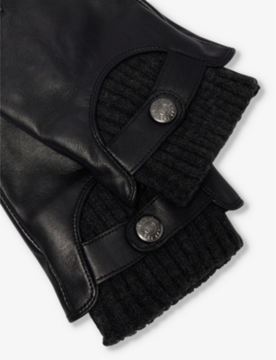 Dents Touch Leather Touchscreen Gloves In Black/charcoal