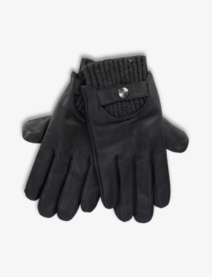 Dents Touch Leather Touchscreen Gloves In Black/charcoal