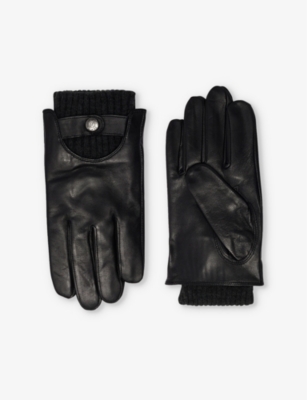 Dents Touch Leather Touchscreen Gloves In Black/charcoal