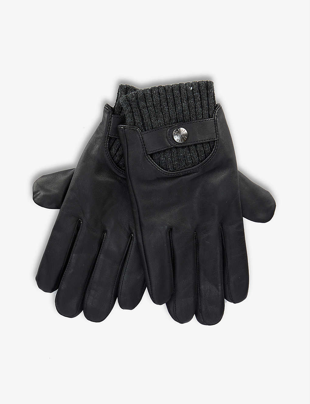 Dents Touch Leather Touchscreen Gloves In Black/charcoal