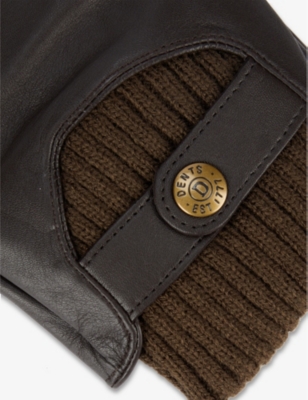 Dents Buxton Touchscreen Leather Gloves In Brown/brown
