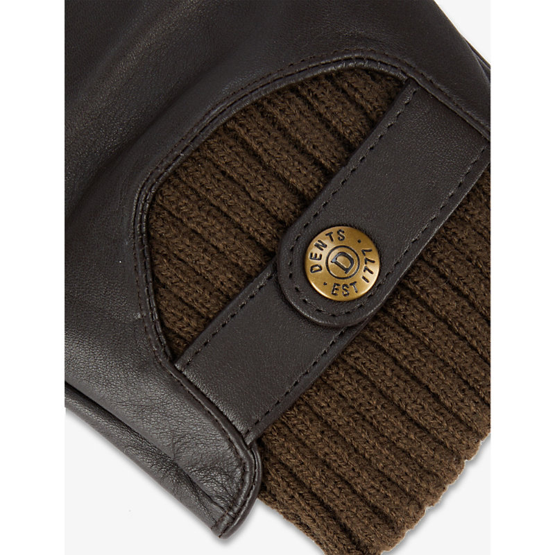 Shop Dents Mens Brown/brown Touch Leather Touchscreen Gloves