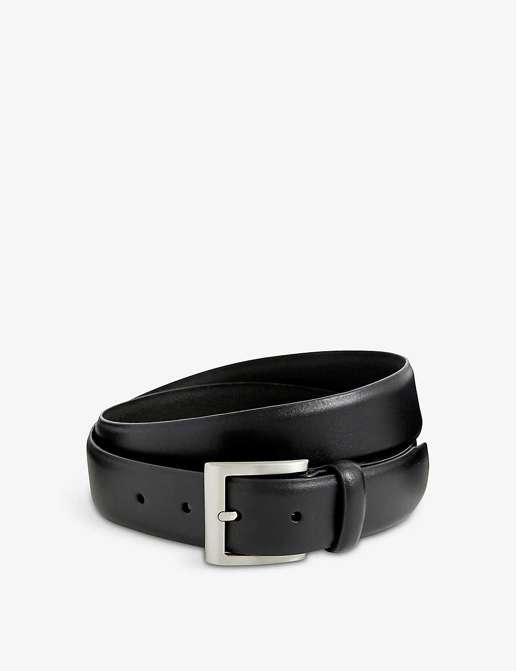 Dents Glossy Leather Belt In Black