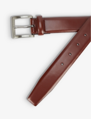 Dents Glossy Leather Belt In Tan