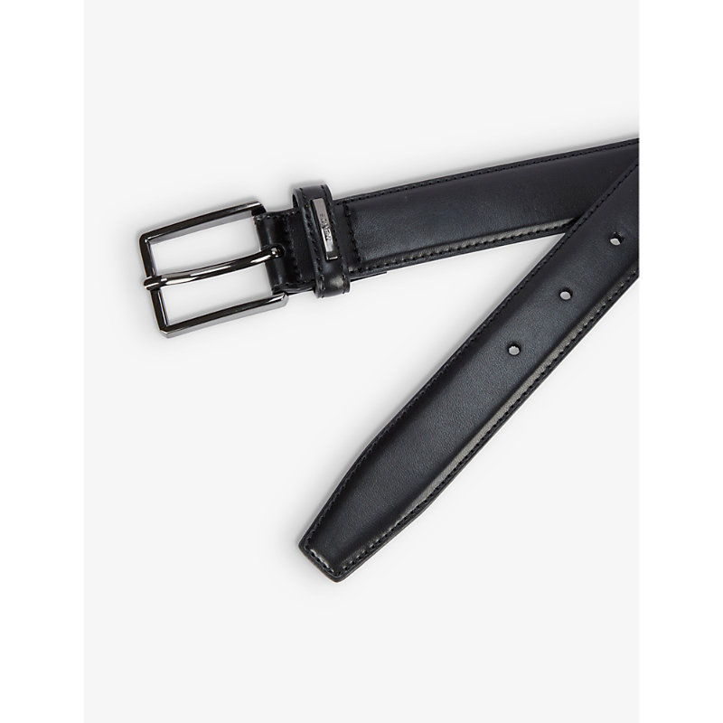 Shop Dents Men's Black Logo-engraved Leather Belt