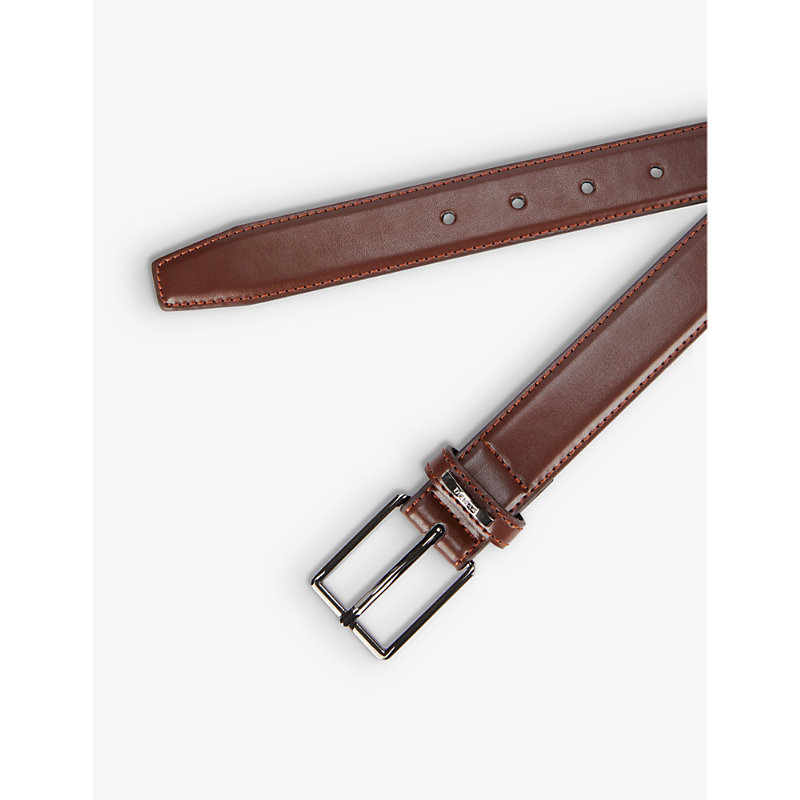 Shop Dents Men's Brown Logo-engraved Leather Belt