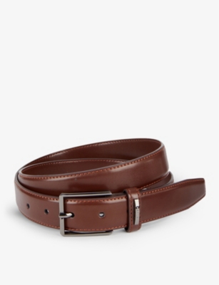 Shop Dents Men's Brown Logo-engraved Leather Belt