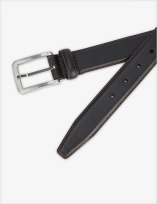 Shop Dents Men's Brown Logo-engraved Leather Belt
