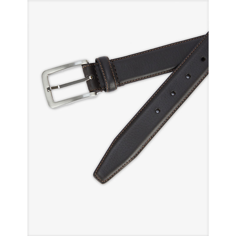 Shop Dents Mens Brown Logo-engraved Leather Belt
