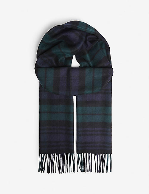 JOHNSTONS: Tartan cashmere scarf