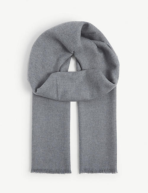 JOHNSTONS: Raw-edge wool scarf