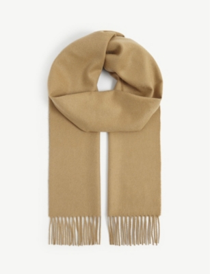 JOHNSTONS: Fringe-trim cashmere scarf