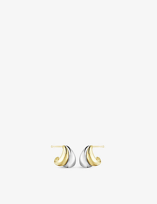 GEORG JENSEN: Curve sterling silver hoop earrings