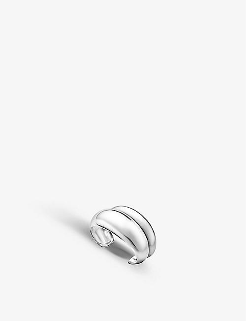 GEORG JENSEN: Curve sterling-silver double open-ended medium bangle
