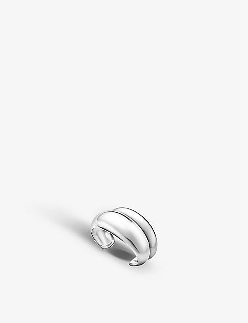 GEORG JENSEN: Curve sterling-silver double open-ended large bangle