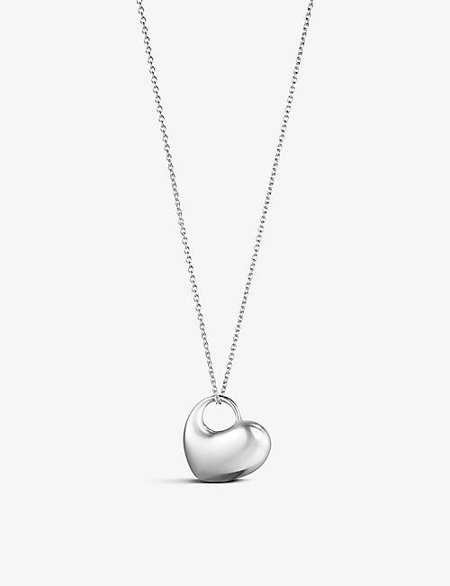 GEORG JENSEN: Heart sterling-silver pendant necklace