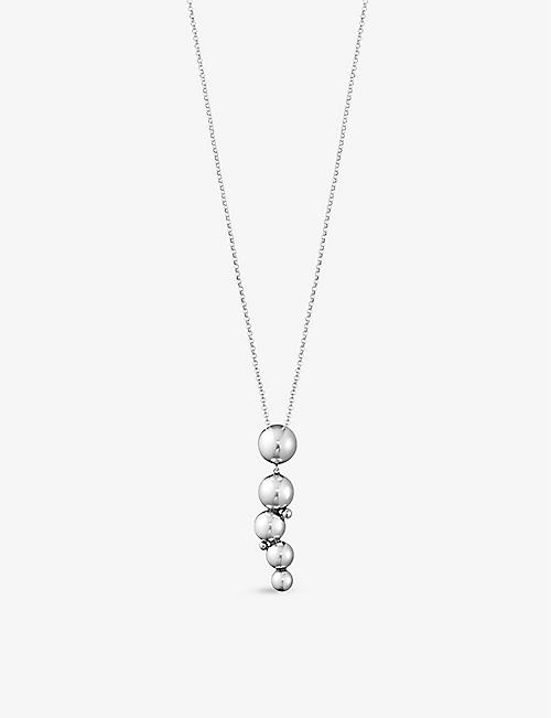 GEORG JENSEN: Moonlight Grapes small oxidised sterling-silver necklace