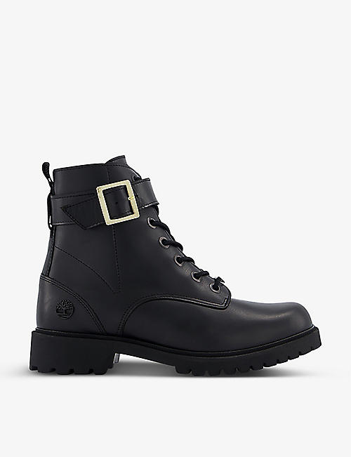 TIMBERLAND: Buckle strap leather boots