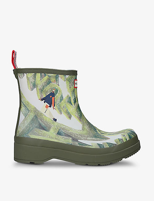 HUNTER: Play printed rubber wellington boots