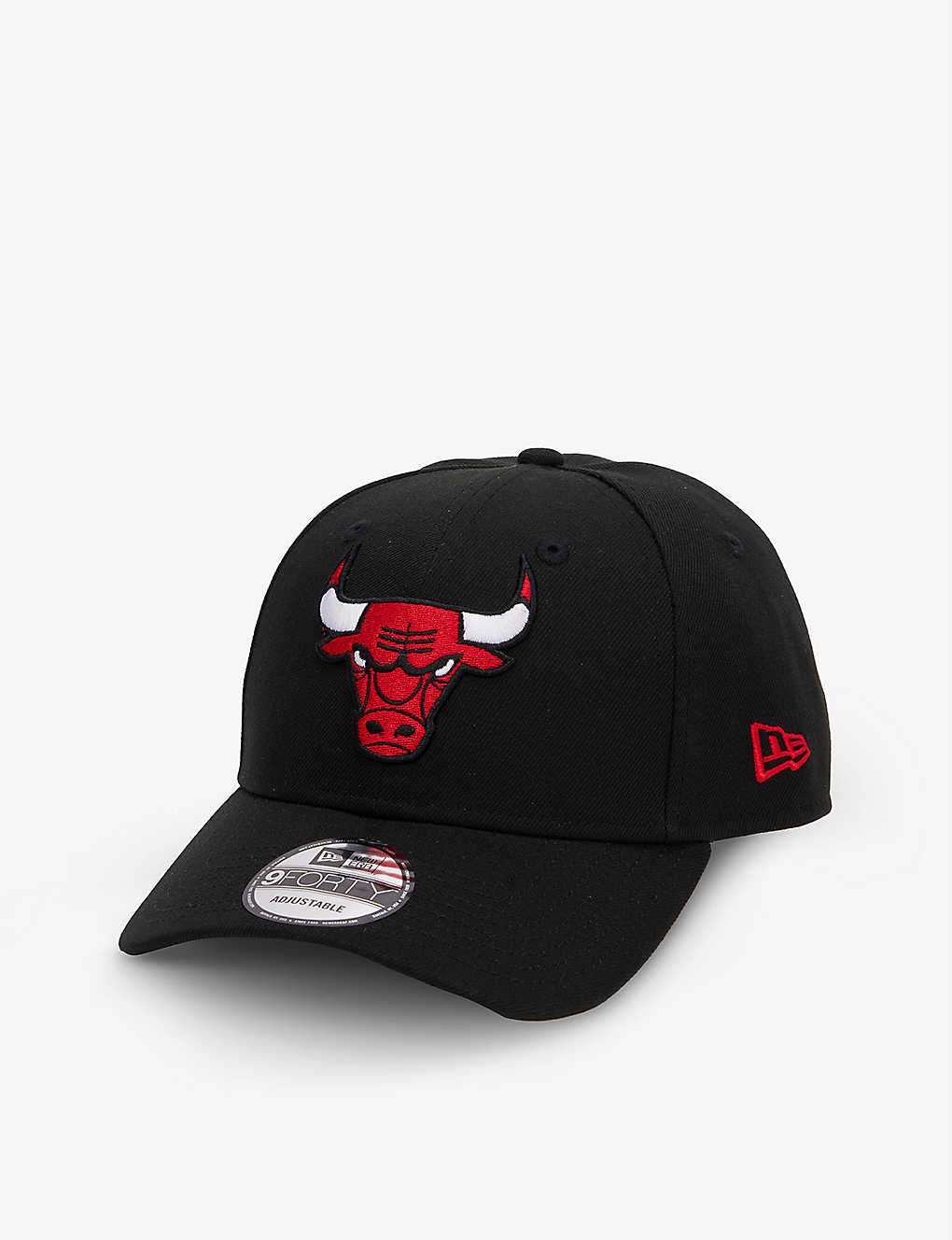 New Era 9forty Chicago Bulls Woven Baseball Cap In Black Red