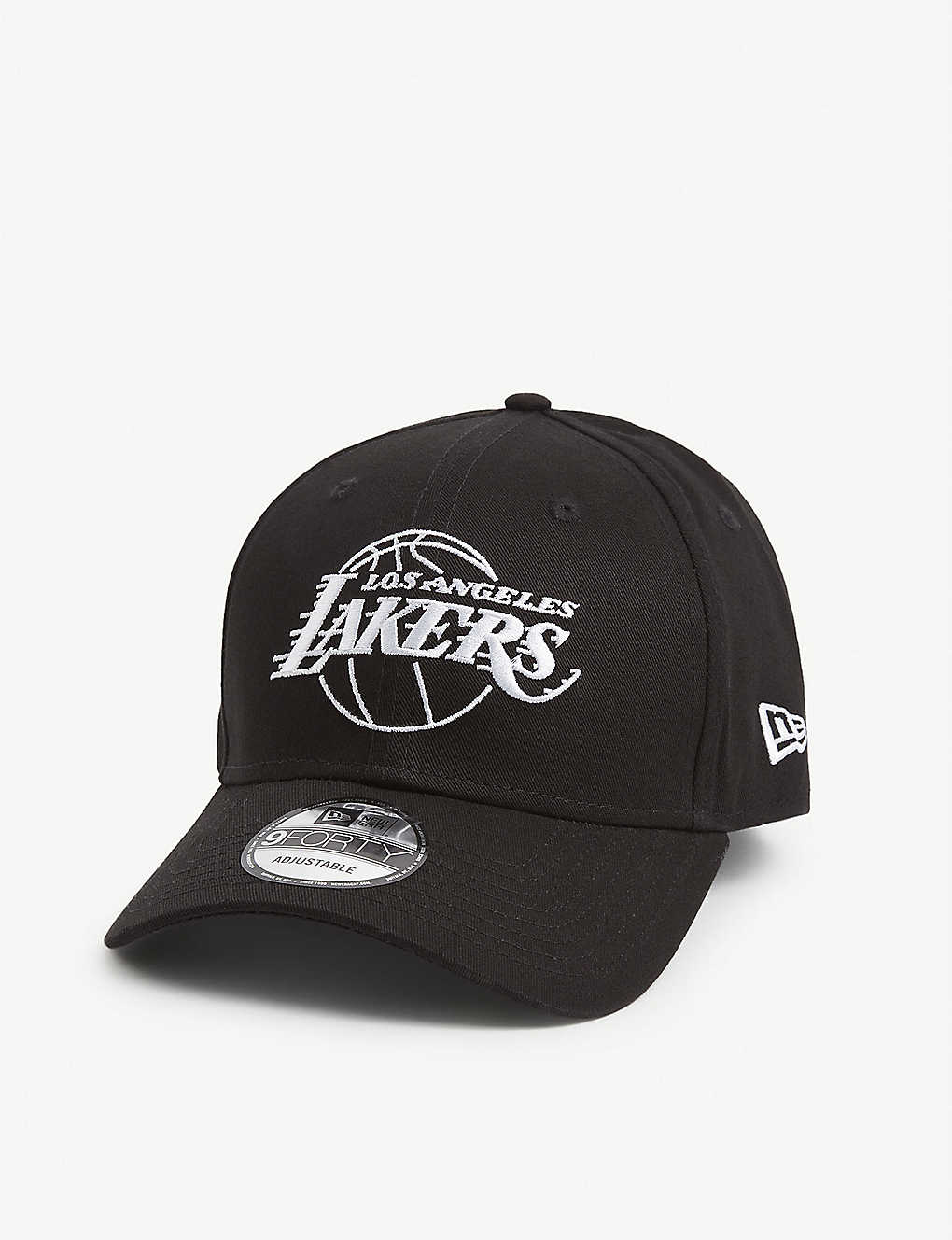 New Era 9forty La Lakers Cotton Baseball Cap In Black White