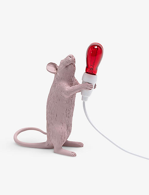 SELETTI: Heart-bulb resin mouse lamp 14.5cm