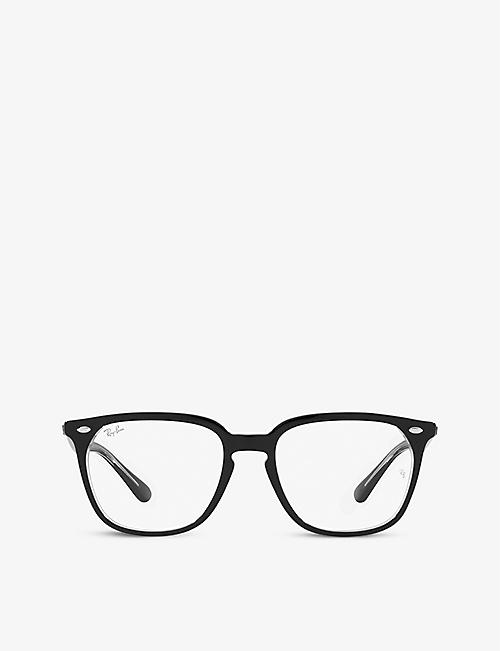 RAY-BAN: RX4362V Hawkeye square-frame acetate glasses