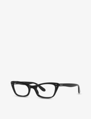 Shop Ray Ban Ray-ban Women's Black Rx5499 Lady Burbank Optics Acetate Cat-eye Glasses