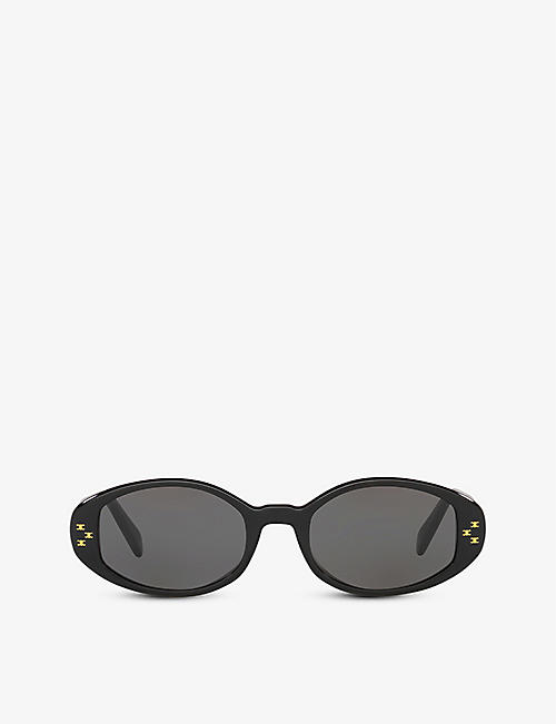 CELINE: CL40212U acetate and polycarbonate oval-framed sunglasses