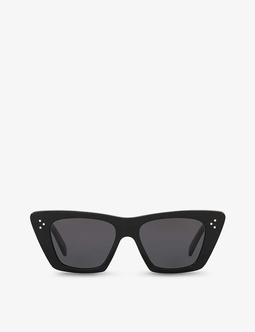 Shop Celine Women's Black Cl40187i Acetate Cat-eye Sunglasses