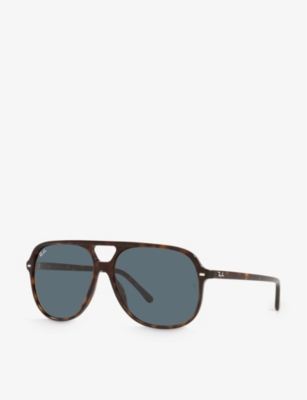 Shop Ray Ban Ray-ban Women's Brown Rb2198 Bill Square-frame Acetate Aviator Sunglasses
