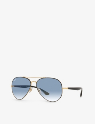 Ray Ban Ray-ban Womens Black Rb3675 Pilot-frame Metal Sunglasses In Black