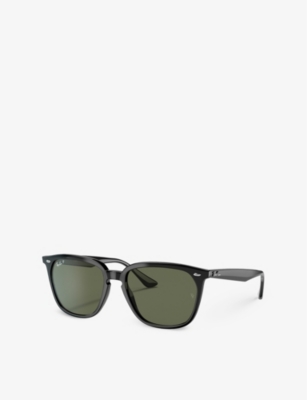 Ray Ban Womens Rb4362 Square-frame Acetate Sunglasses Black In Black