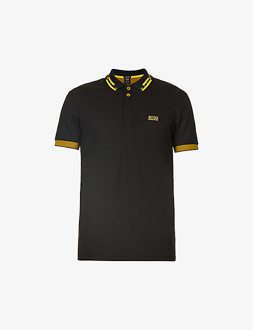 BOSS: Logo-embroidered regular-fit cotton polo shirt