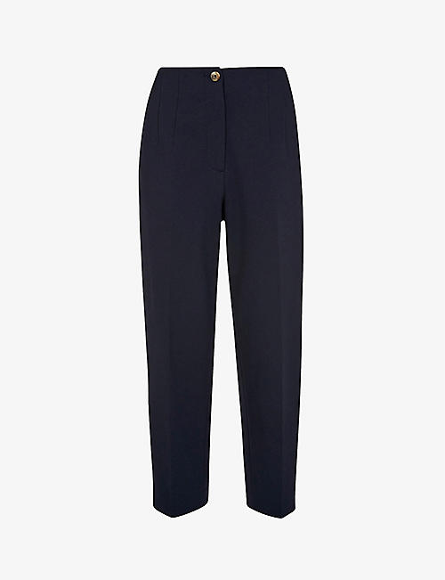 WHISTLES: Lila tapered-leg high-rise woven trousers