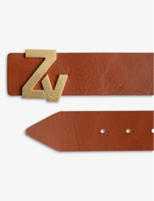 Shop Zadig & Voltaire Zadig&voltaire Women's Tan Zv Initiale Leather Belt